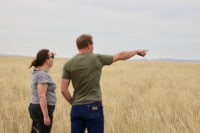 Crop stewardship team visiting Kernza growers, Erik Englant’s. farm called Square Butte in Geraldine, MT.