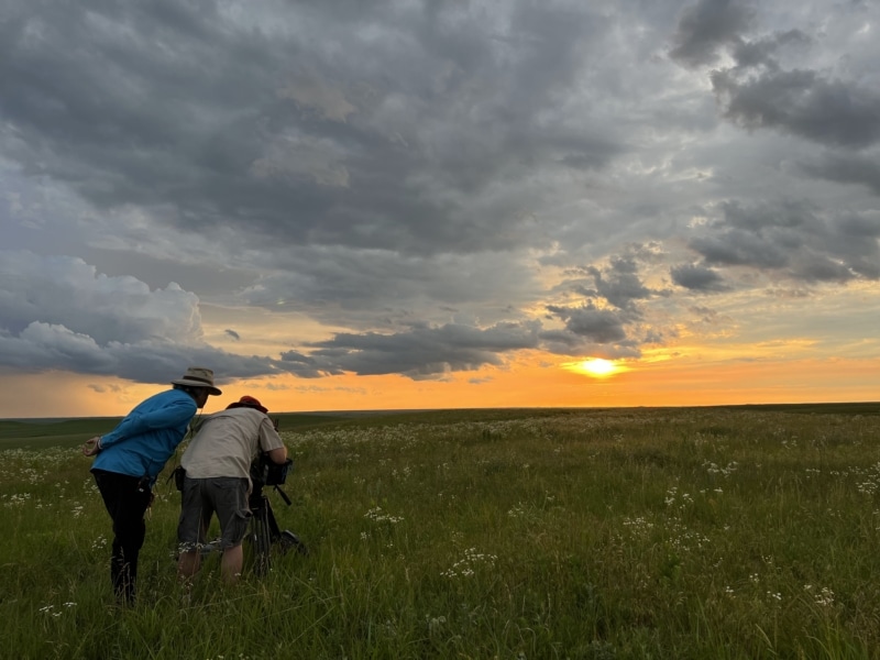 Prairie prophecy film screening with Kansas sunset