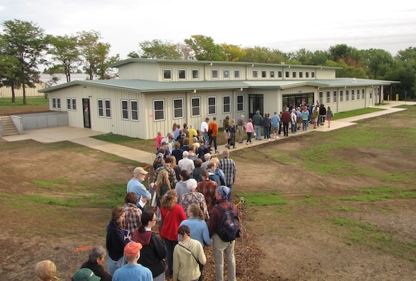 The new research building is toured during the 2010 Prairie Festival.